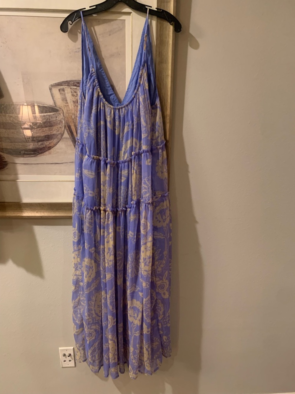 Free People Lavender and Beige Paisley V-Neck Maxi Dress - Picture 3 of 8